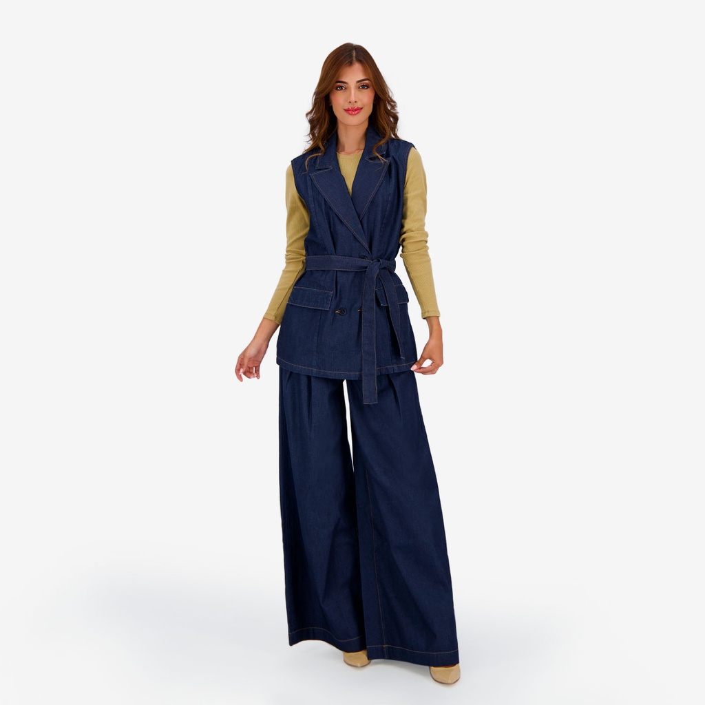 Chino Wide leg femme-CHEDIA