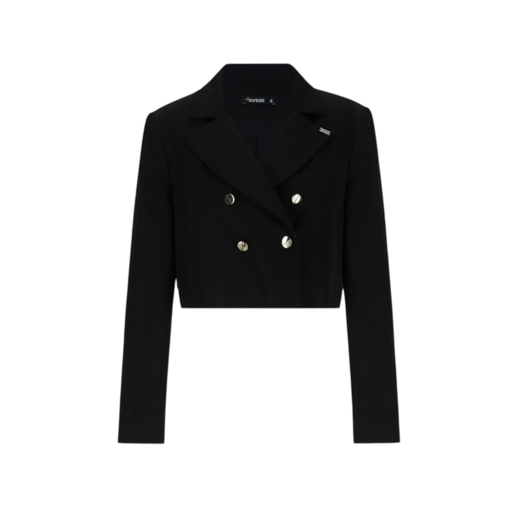 Blazer crop femme en chaine et trame