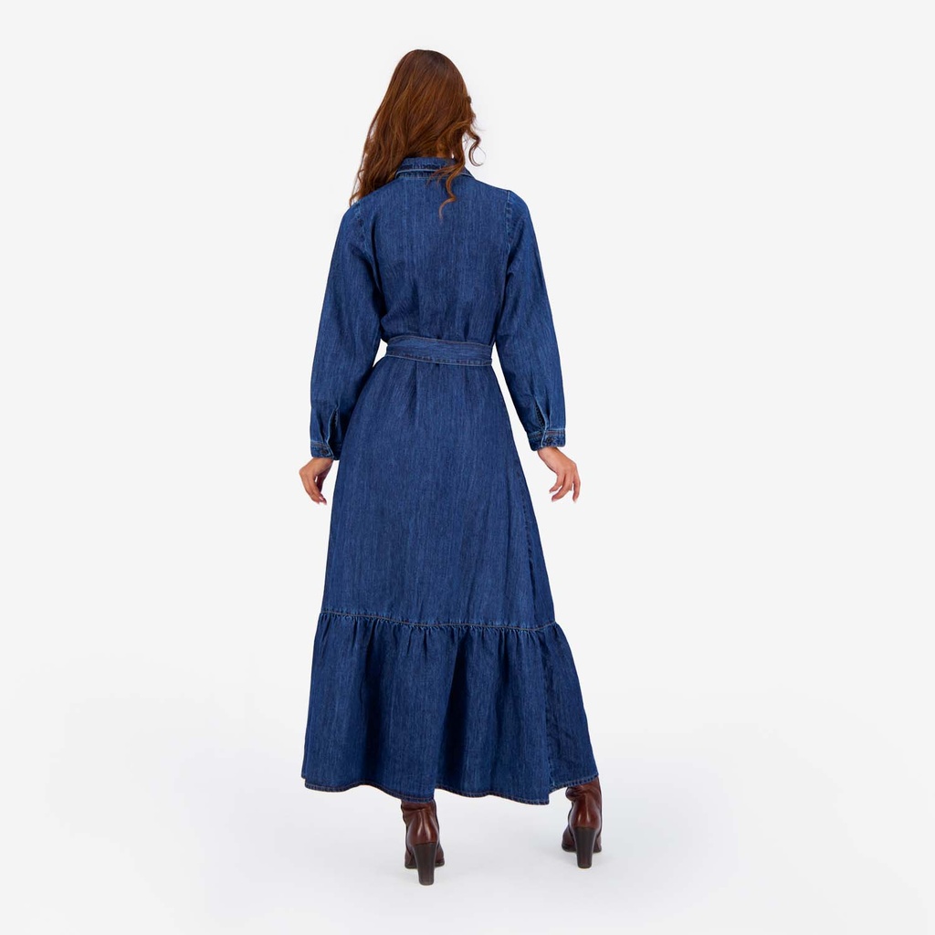 Robe longue femme  avec volants et Broderie ROKIA