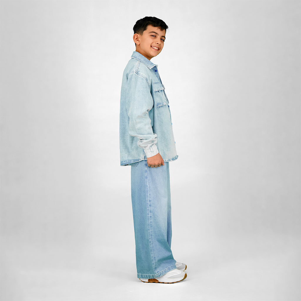 Chemise workwear garçon en jeans