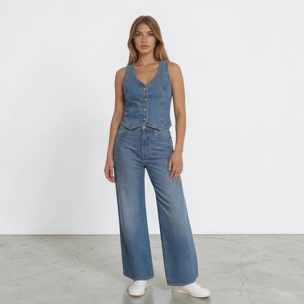 Gilet femme sans manches en jeans Ghalia 3.0