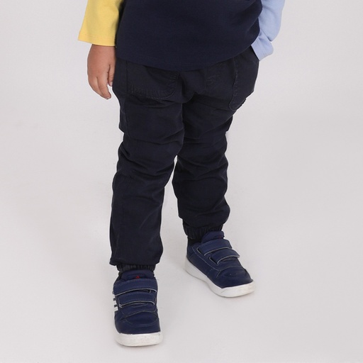 [05-010-01-046-K032-12M] Pantalon bébé avec cordon (Indigo, 12M)