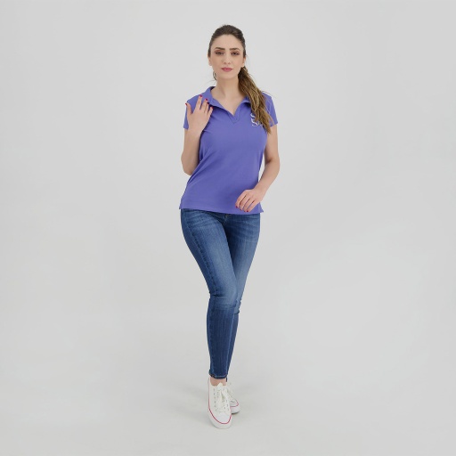 [05-010-15-PF0610-K036-L] Polo femme manches courtes SOSO (Violet Lavande, L)