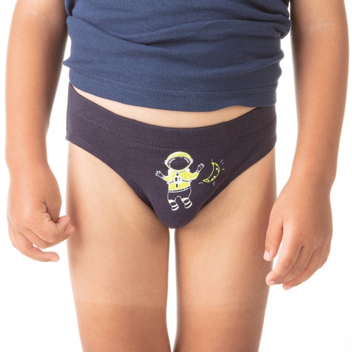 [05-010-20-031-K015-2A] Slip garçon cosmonaute en coton pur (Bleu_Marine, 2A)
