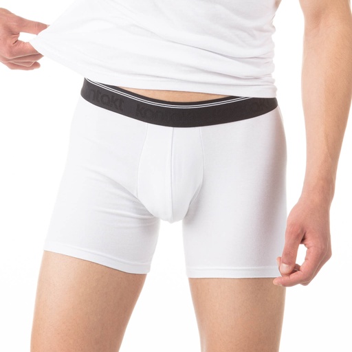 [05-010-06-016-K000-L] Boxer homme en coton stretch (Blanc, L)