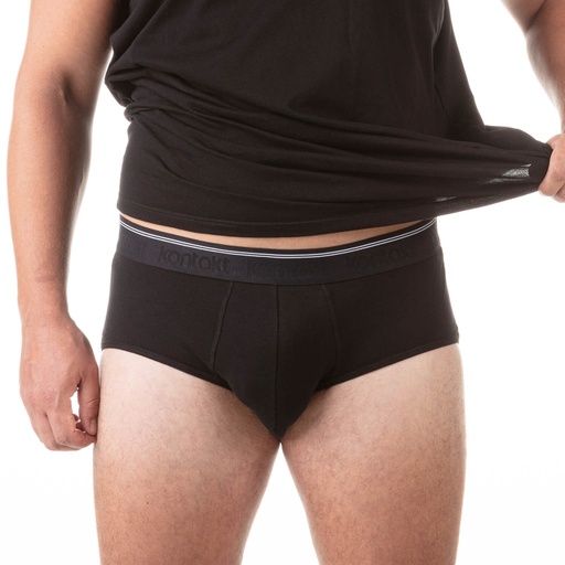 [05-010-20-021-K040-3XL] Slip midi grandes tailles en coton stretch (Noir, 3XL)