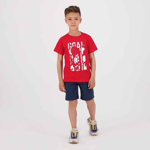 [05-010-02-381-K049-10A] T-shirt garçon manches courtes GOAL (Rouge, 10A)
