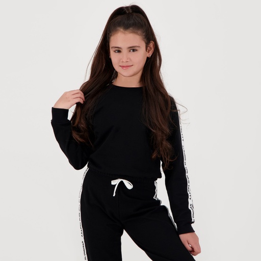 [05-010-36-041-K040-10A] Sweat slim fille avec bande STRONG IS THE NEW PRETTY (10A)