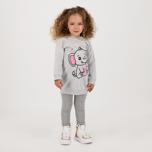 [05-010-91-003-K025-12M] Robe sweat bébé ELEPHANT (12M)
