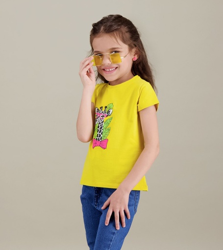 [05-010-02-357-K033-10A] T-shirt fille manches courtes GIRAFE (10A)