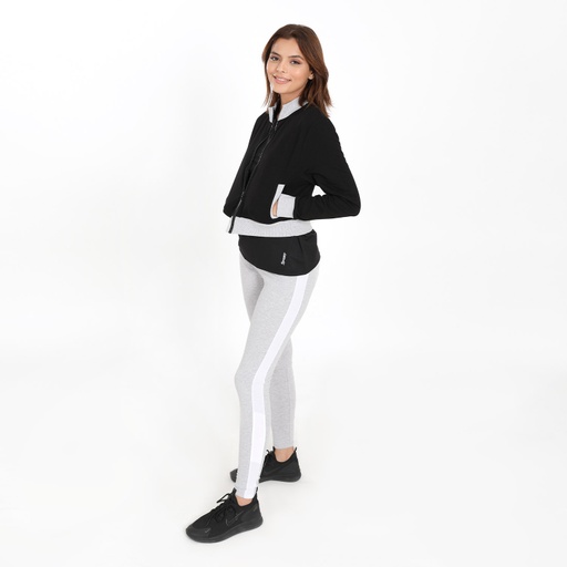 [05-010-10-010-K040-L] Veste teddy crop femme en molleton (Noir, L)