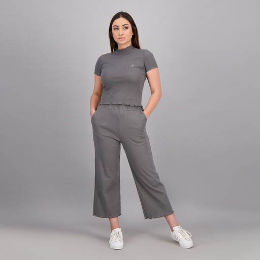 [05-010-01-069-K027-L] Pantalon côtelé femme (Gris Foncé, L)