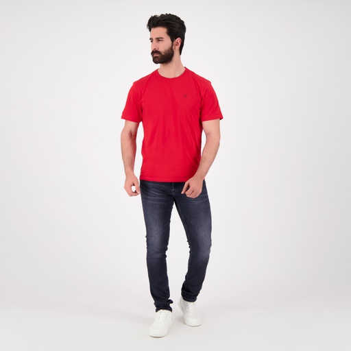 [05-010-02-428-K049-M] T-shirt homme manches courtes avec épaulette flamant rose (Rouge, M)