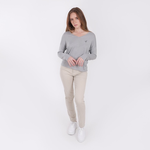 [01-010-01-085-K156-36] Pantalon slim femme taille haute (Marron Clair , 36)