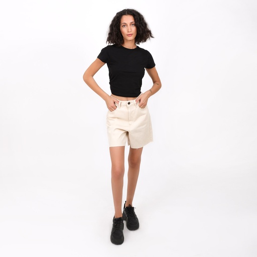 [01-010-18-040-K579-36] Short femme en jeans (Jeans Ecru , 36)