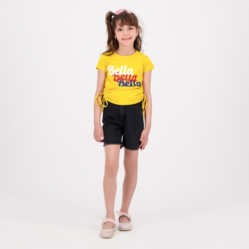 [01-010-18-041-K160-10A] Short fille taille haute en jeans (Jeans Noir, 10A)