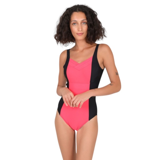 [05-010-13-024-K623-L] Maillot de bain femme bi-couleur col V (L)