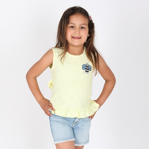 [05-010-12-103-K473-10A] Débardeur fille à volant croisé BEE YOU (10A)