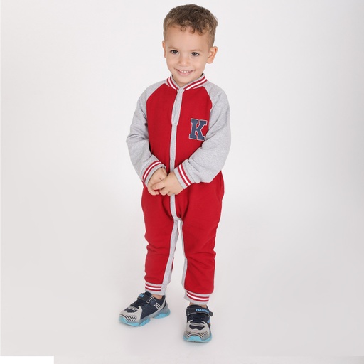 [05-010-77-002-K049-18M] Combinaison bébé avec manches raglan contrasté K (18M)