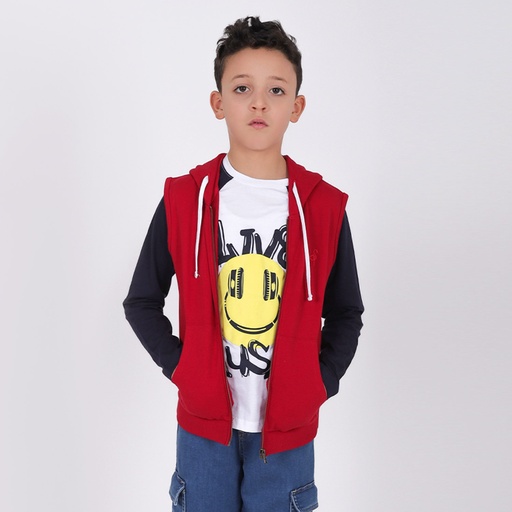 [05-010-43-041-K050-10A] Hoodie zippé garçon sans manches (10A)