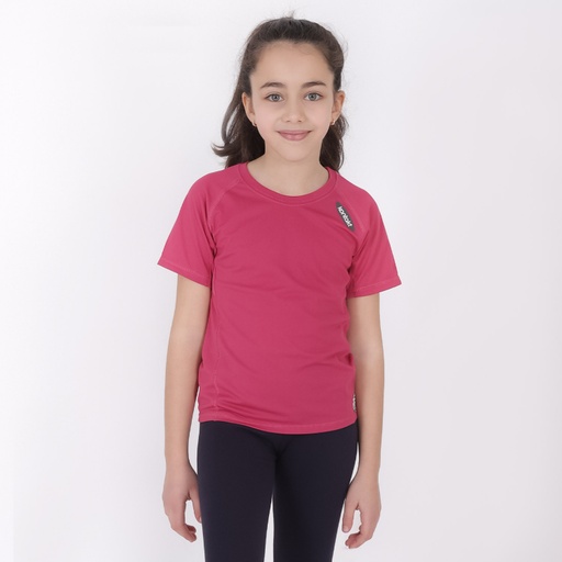 [05-010-02-172-K043-10A] T-shirt de sport fille manches courtes avec logo (10A)