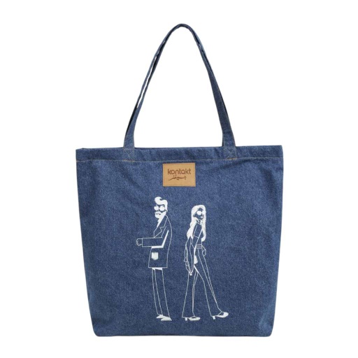 [01-010-31-004-K489-U] Tote bag en jeans DALI &amp; KINDA (Jeans Bleu Moyen)