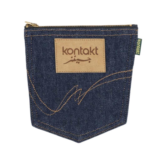 [01-010-116-001-K490-U] Porte monnaie en jeans (Jeans  Bleu Foncé)