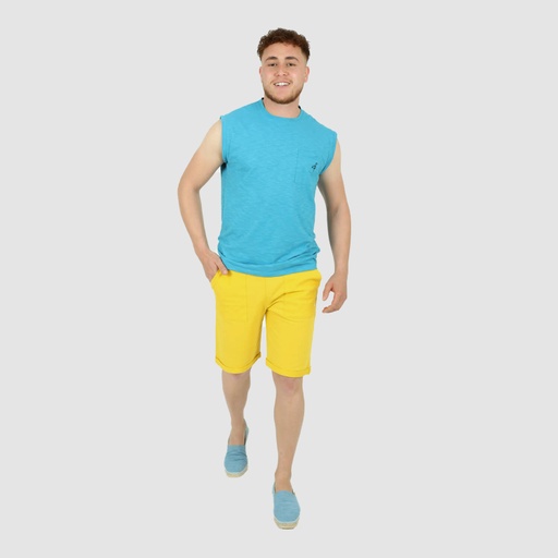 [05-010-12-102-K012-L] Débardeur flammé homme avec poche plaquée (Bleu ciel, L)