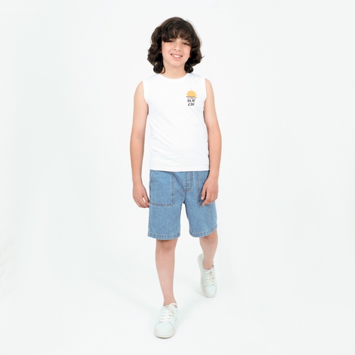 [05-010-12-138-K000-10A] Débardeur garçon SEA AIR AND SUN (Blanc, 10A)