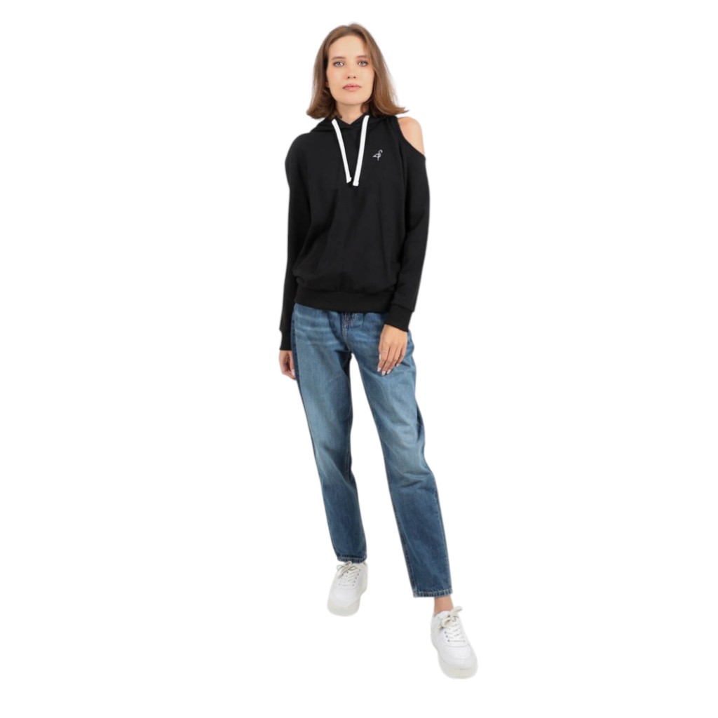 Hoodie femme avec épaule dénudée