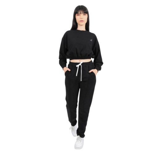 [05-010-65-043-K040-L] Jogger chino femme avec poches italiennes (Noir, L)