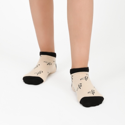 [05-010-110-017-K826-25-30] Chaussette unisexe junior FLAMANT (Beige &amp; Noir, 25-30)