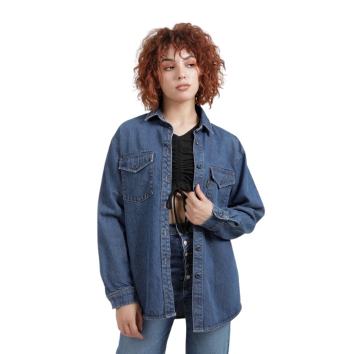 [01-010-09-054-K419-L] Chemise oversized femme en jeans - SHER (L)