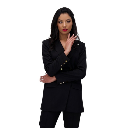 [01-010-108-003-K040-L] Blazer asymetrique femme manches longues (L)