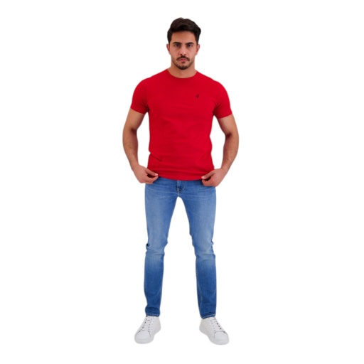 [05-010-02-538-K049-L] T-shirt homme manches courtes avec broderie (Rouge, L)