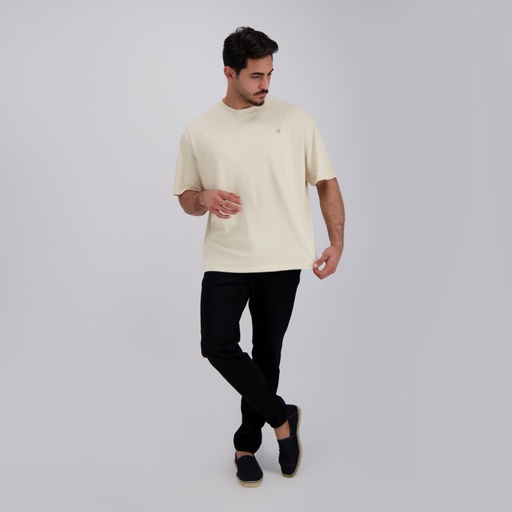 [05-010-02-567-K005-L] T-shirt oversized homme manches courtes (Beige, L)