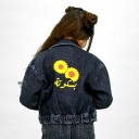 Zipped cropped jacket fille بَسكُوتة