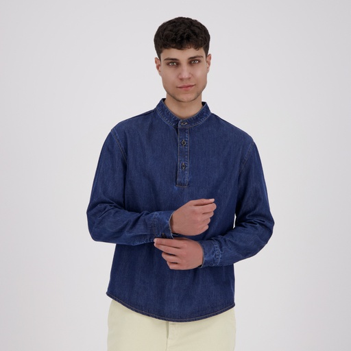 [01-010-09-080-K490-L] Chemise tunique homme en jeans - TAYSIR (L)