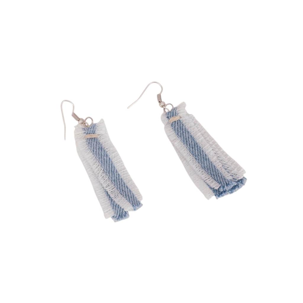 Boucle d'oreille frange en jeans