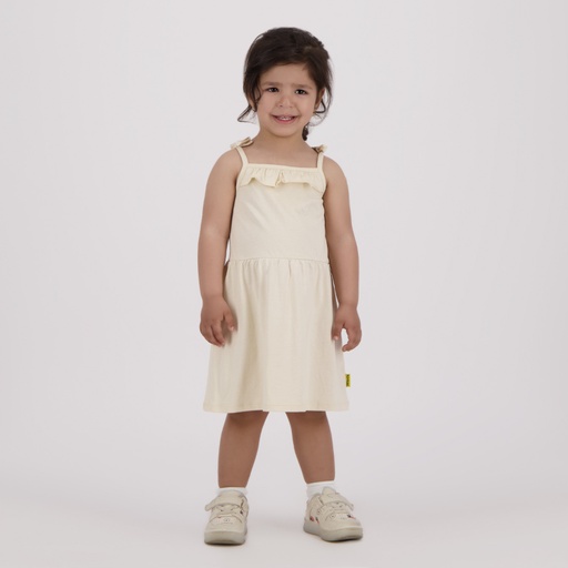 [05-010-17-101-K005-12/18M] Robe bretelle bébé fille (Beige, 12/18M)