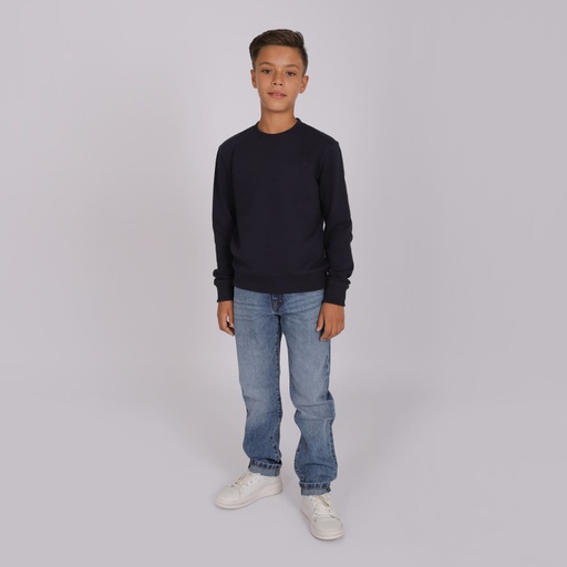 [05-010-36-164-K015-10/12A] Sweat garçon avec broderie (Bleu marine, 10/12A)