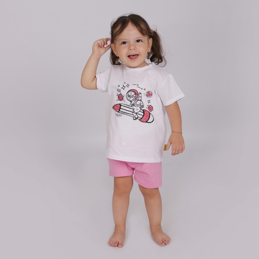 [05-010-69-011-K193-12/18M] Set bébé manches courtes SPACE GIRL (12/18M)