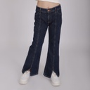 Flare jeans fille avec fentes devant