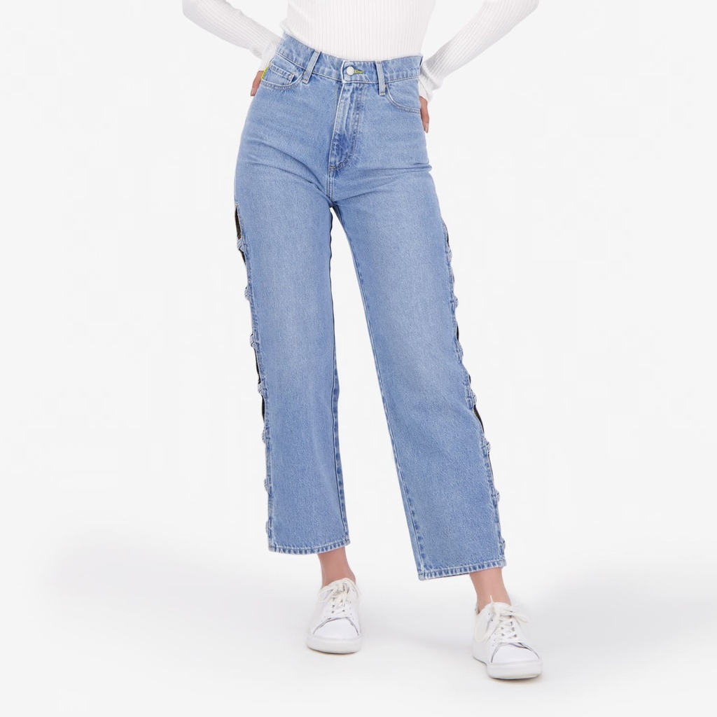 Ribcage jeans femme avec passant croisée -RAYA 2.0
