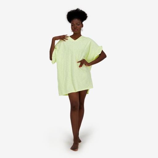 [05-010-17-111-K033-L] Robe de plage avec volant sur les manches (Jaune, L)