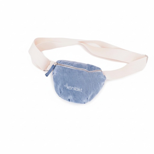 [01-010-127-006-K412-U] Mini Sac Banane Unisexe en jeans (Jeans Bleu Clair)
