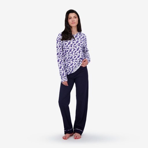 [05-010-16-292-K992-L] Pyjama femme manches longues avec patte boutonnée (L)