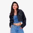 Upcycling cropped jacket femme bi-couleur KINDA V2