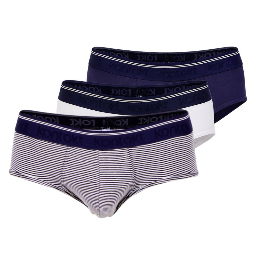 Lot de 3 slips midi homme en coton stretch