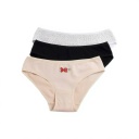 Lot de 3 Slips taille basse femme en coton stretch